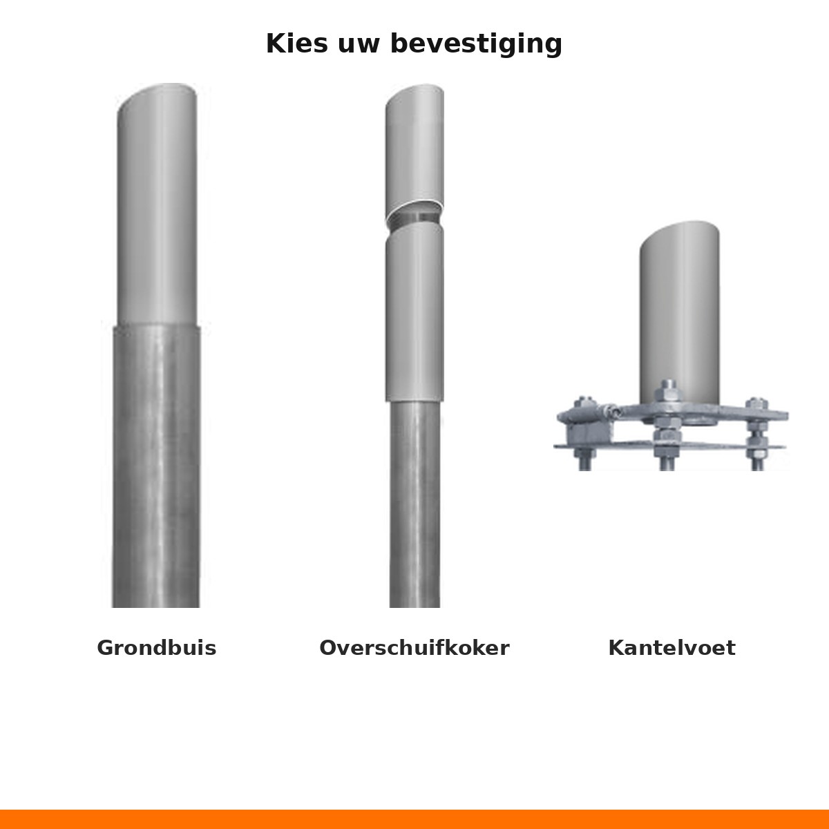 Vlaggenmast met vaste banieruithouder