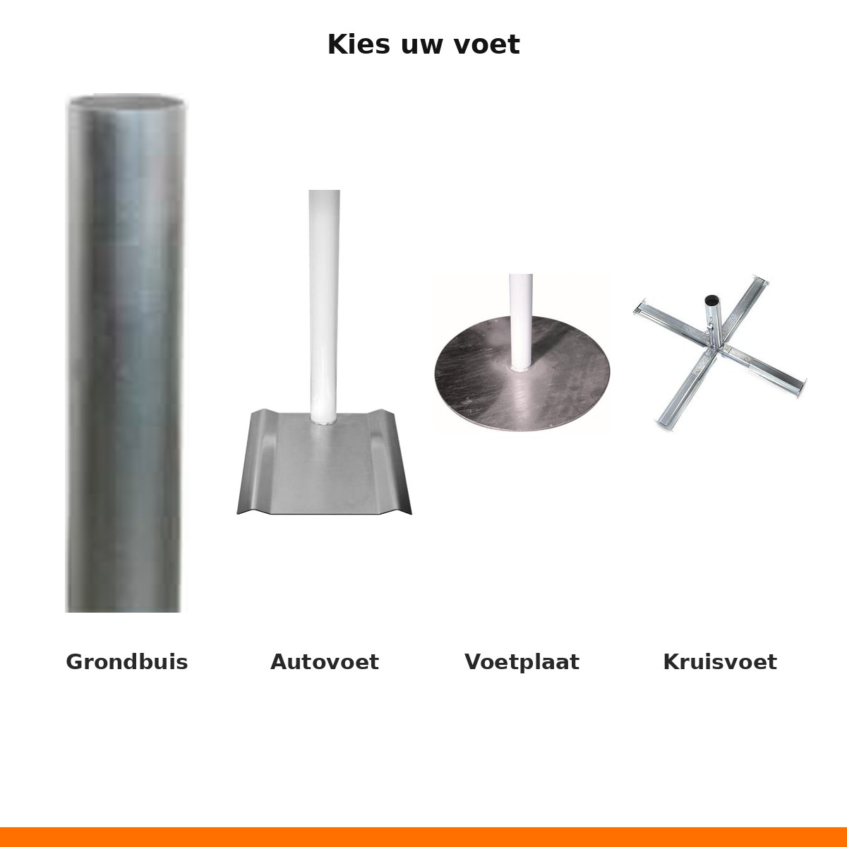 Telescopische vlaggenmast 3-delig (2,1 - 5,5 m)